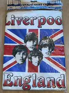 Incredible Vintage Beatles Liverpool T Shirt Still in Original Package 1970s - Picture 1 of 10