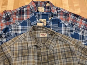 Lot of THREE RedHead Plaid Ultimate & Ozark Mountain Flannel Shirts Men's Small - Picture 1 of 4