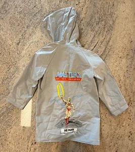 Vintage Swell-Wear Children's Vinyl Raincoat Size 5 Gray - MOTU He-Man - Picture 1 of 14