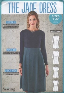 Simply Sewing Pattern for The Jade Dress Empire, Pleat Skirt Knit Sizes 6-20 New - Picture 1 of 13