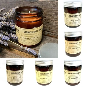 Aromatherapy Soy Wax Jar Candle - Scented Soya Bean Glass Natural Pure Vegan - Picture 1 of 14