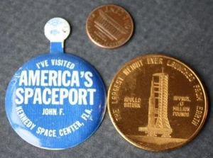 1970s Cape Kennedy Florida NASA Apollo Saturn Rocket visitor tab & token set---- - Picture 1 of 2