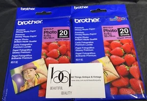 Genuine Brother Premium Glossy Photo Paper 2 Packs x 20 Sheets 10x15cm-BP61GP20 - Picture 1 of 5