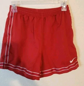 Nike Dri Fit Shorts Youth Boys Size L Large Red Elastic Waist Soccer Tennis - Picture 1 of 6