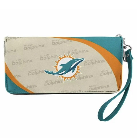 NFL Miami Dolphins Curve Zip Organizer Ladies Wallet Cover