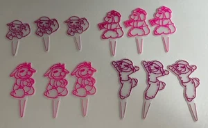 Vintage Lambchop party picks, pack of 12  cakes, cupcakes, bento Baking Plastic - Picture 1 of 4
