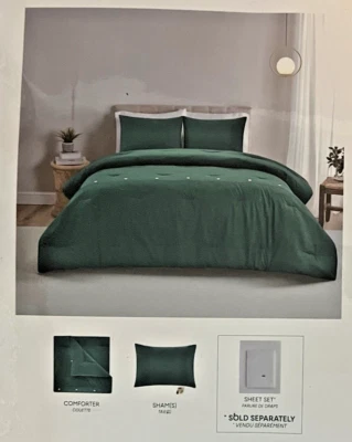 NUEVO JUEGO DE EDREDÓN LACOSTE percal sólido 3 piezas COMPLETO / REINA - VERDE Foto 1 de 4