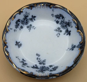 Vintage Rare Antique Ridgway Chiswick Pattern Flow Blue Black 5" Dessert Bowl - Picture 1 of 6