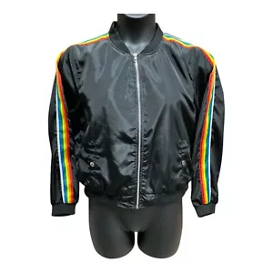 Outer Edge Black Rainbow Striped Sleeve Jacket Junior Size XL - Picture 1 of 3