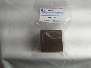 50mm Square bases for Wargaming (10) - Picture 1 of 2