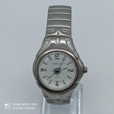 Emerson Quartz Lady mvt Eta 803.104 Pila Maxell Ossido D'argento Regolo Box Foto 1 de 4