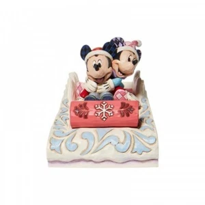 Enesco Jim Shore Disney - Topolino Mickey and Minnie Sledding 6008972 - Foto 1 di 4