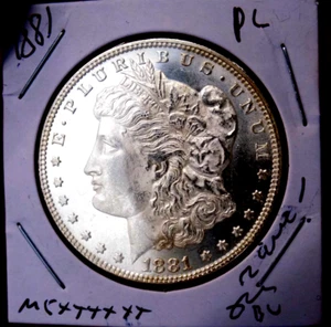 MORGAN SILBER DOLLAR 1881 P GEM BU MS+++++ OBV PL GLAS BESSERES DATUM - Bild 1 von 5