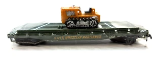 HO Gauge Mantua Western Maryland Flat Car w/Bulldozer Sealed in Plastic 2475 - Picture 1 of 5