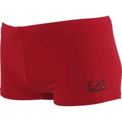 EA7 Emporio Armani Kastenbadehose Logodruck Rot Neu  - Bild 1 von 4