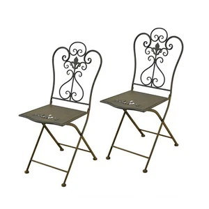 Romantische Metallstühle 2er Set Gartenstuhl Klappstuhl HTI-Living - Bild 1 von 2