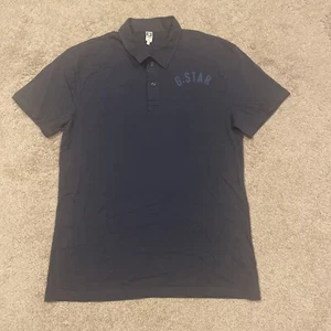 G-Star RAW Navy Blue Lightweight Polo Shirt Men’s Short Sleeve Size XL - Picture 1 of 5