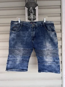 Pantaloncini jeans Y2K Phat Farm denim uomo taglia 40 skater hip hop pantaloncini streetwear larghi - Foto 1 di 12