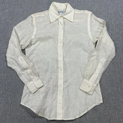 Рубашка на пуговицах ирландская льняная Brooks Brothers бежевая рубашка на пуговицах женская размер 2 - Изображение 1 из 4