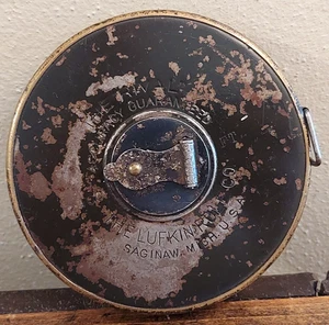 Cinta métrica antigua vintage Lufkin Rival 100' Saginaw Michigan ¡RARA! - Imagen 1 de 11