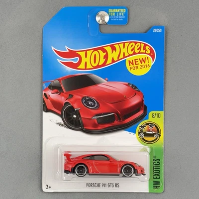 2016 Hot Wheels Porsche 911 GT3 RS однотонный красный HW Exotics 8/10 первый выпуск - Изображение 1 из 4
