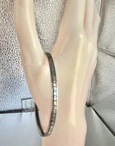 Vintage 925 Sterling Silver Bangle Bracelet Floral Design Wt 4.2g - Picture 1 of 3