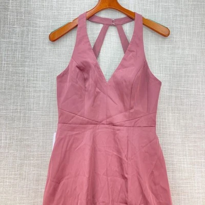 Vestido AZAZIE Ceria Halter Cuello Elástico Satén Hasta el Suelo Amatista Dama de honor A8 Foto 1 de 4