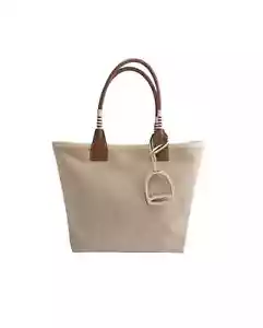 Hermes Beige Canvas Steeple Tote Bag - Picture 1 of 8