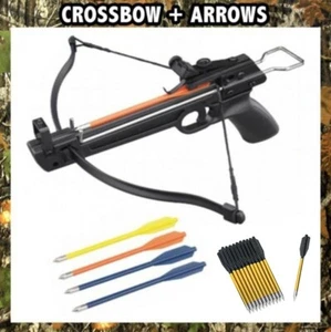 MINI 50 LB ARCHERY HUNTING Outdoor Gun PISTOL CROSSBOW W/ 15 BOLTS ARROWS XBOW - Picture 1 of 6