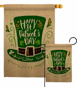 St Pat Hat Garden Flag Springtime Patrick Decorative Yard House Banner - Picture 1 of 19