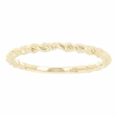 14k Yellow Gold Twisted Rope Stackable Ring Size 6.75 - 1.6 grams 2mm - Image 1 of 3