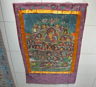 Antique Large Tibetan Buddhism Detailed Painting On Cloth Tangka Thangka 33.2  • 500£