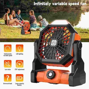 2 In 1 Camping Ceiling Fan Light LED Hanging Tent Lamp Lantern Outdoor Portable - Picture 1 of 14