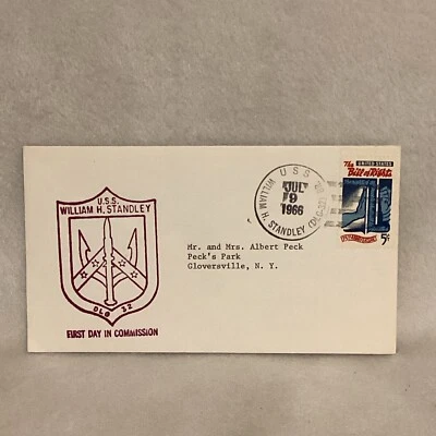 1966 USS William H. Standley FDC Stamped Envelope W/ 5¢ US Bill Of Rights Stamp - Image 1 of 4