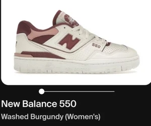 New Balance 550 Damen-Sneaker Schuhe Größe 8 gewaschen burgund weiß burgund pink   - Bild 1 von 7