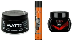 Totex Matte Hair Wax + Totex Ultra Strong Hair Spray + Totex Hair Gum Gel - Picture 1 of 7