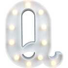 White Plastic Light Up Led Marquee Letter Q Wedding Party Table Decoration