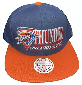 Oklahoma City OKC Thunder Mitchell & Ness SnapBack Gorra Nueva Con Pegatinas - Imagen 1 de 3