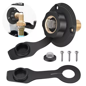 Lead-free Brass RV City Water Inlet w/ Check Valve 3/4 NH Female to 1/2 NPT Male - Picture 1 of 8