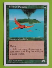 Mtg BIRDS OF PARADISE, Fifth Edition. Green, Rare.