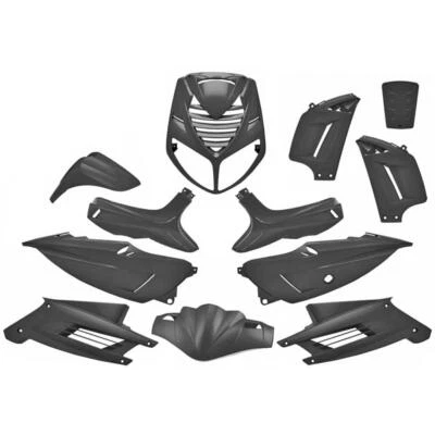 KIT 13 PEZZI CARENE NERO METAL per Peugeot 50 SPEEDFIGHT 2 2000-2008 - Immagine 1 di 2