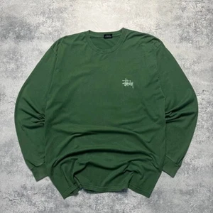 Stussy Big Logo manica lunga uomo taglia L manica lunga verde - Foto 1 di 6