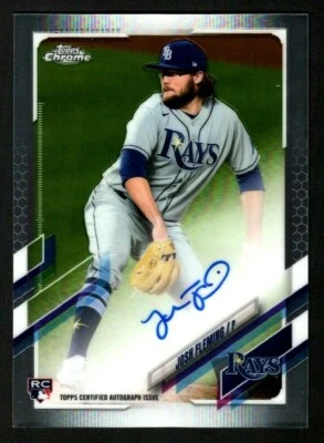 Josh Fleming 2021 Topps Chrome #RA-JF Rookie Autograph Auto Tampa Bay Rays - Image 1 of 2
