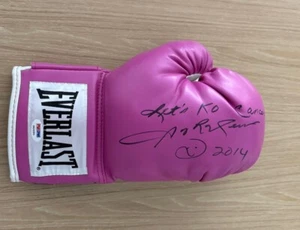 SUGAR RAY LEONARD SIGNED EVERLAST BOXING GLOVE LET’S KO CANCER PSA/DNA 2 - Picture 1 of 4