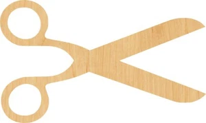 Scissors Laser Cut Out Wood Shape Craft Supply - Woodcraft Cutout - Picture 1 of 1