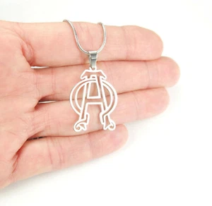 Alpha Omega Necklace, Greek Letters Christian Symbol Charm Pendant chain (nb) - Picture 1 of 7