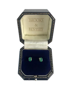 Emerald Earrings 9ct Gold 1ct Emerald Stud Gold Earrings - Picture 1 of 16