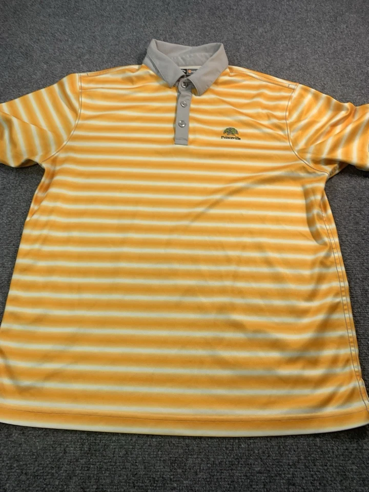 Camisa Callaway Para Hombre Grande Naranja Rayas Manga Corta Polo Golf Informal Foto 1 de 4