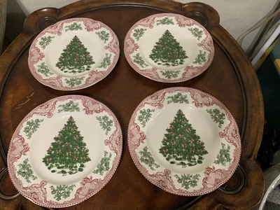 Juego de 4 platos de cena Johnson Brothers Old Britain Castles de 10,5" árbol de Navidad Foto 1 de 4