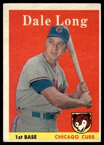 1958 Topps Dale Long Chicago Cubs #7 - Foto 1 di 2
